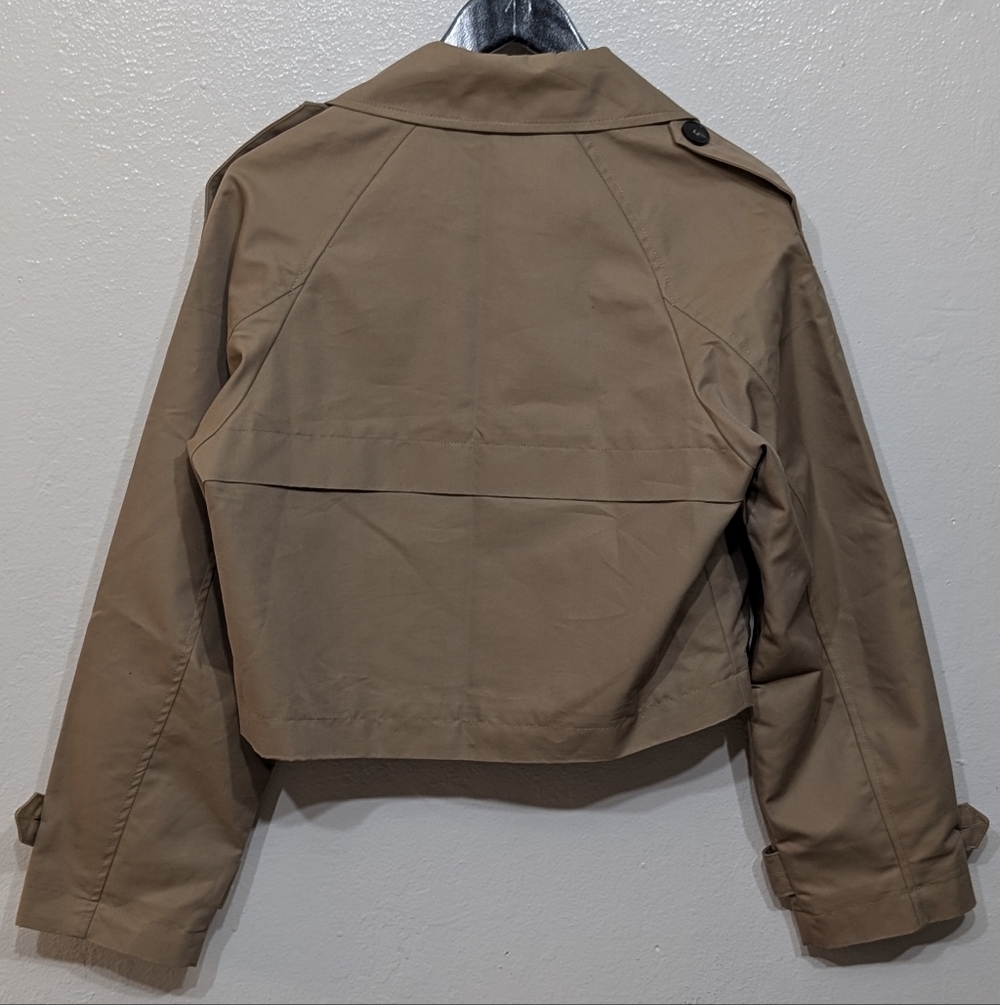 Zara Women's Cropped Tan Trench Coat - Picture 2 of 3
